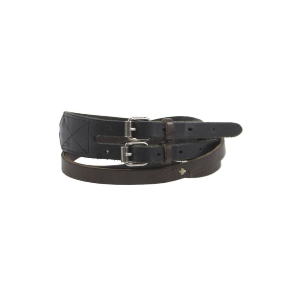 Rag & Bone Womens Leather Double Strap Belt Dark Brown Black Size Large